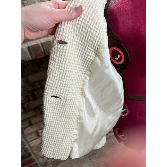 Blazer double breasted waffle knit cream 1950s oversized collar - Picture 9 of 9